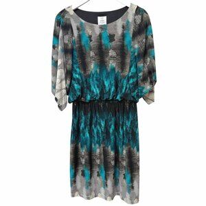 Suzi Chin For Maggie Boutique Stretch Dress Size 8 Dolman 3/4 Sleeve